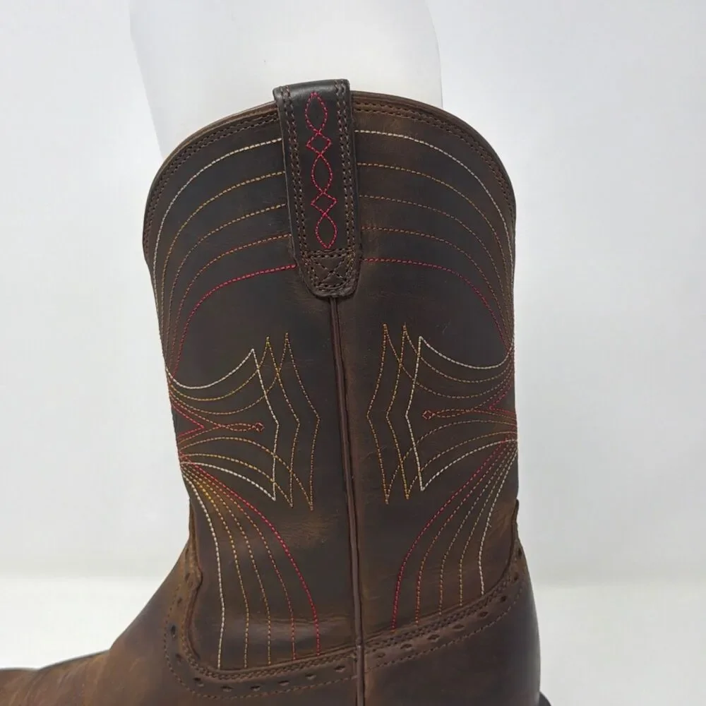 Ariat Sport Western Cowboy Boots Brown Leather Square Toe Men’s 10.5D 10010963